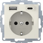 HAGER BOCCHIOTTI - Presa SCHUKO/USB A-C, S.1, bianco lucido