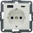 HAGER BOCCHIOTTI - PRESA SCHUKO/USB AC 20W PD S.1 BIA.POL.