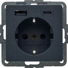 HAGER BOCCHIOTTI - PRESA SCHUKO/USB AC 20W PD Q.X BIA.POL.