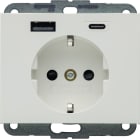 HAGER BOCCHIOTTI - PRESA SCHUKO/USB AC 20W PD K.X BIA.POL.