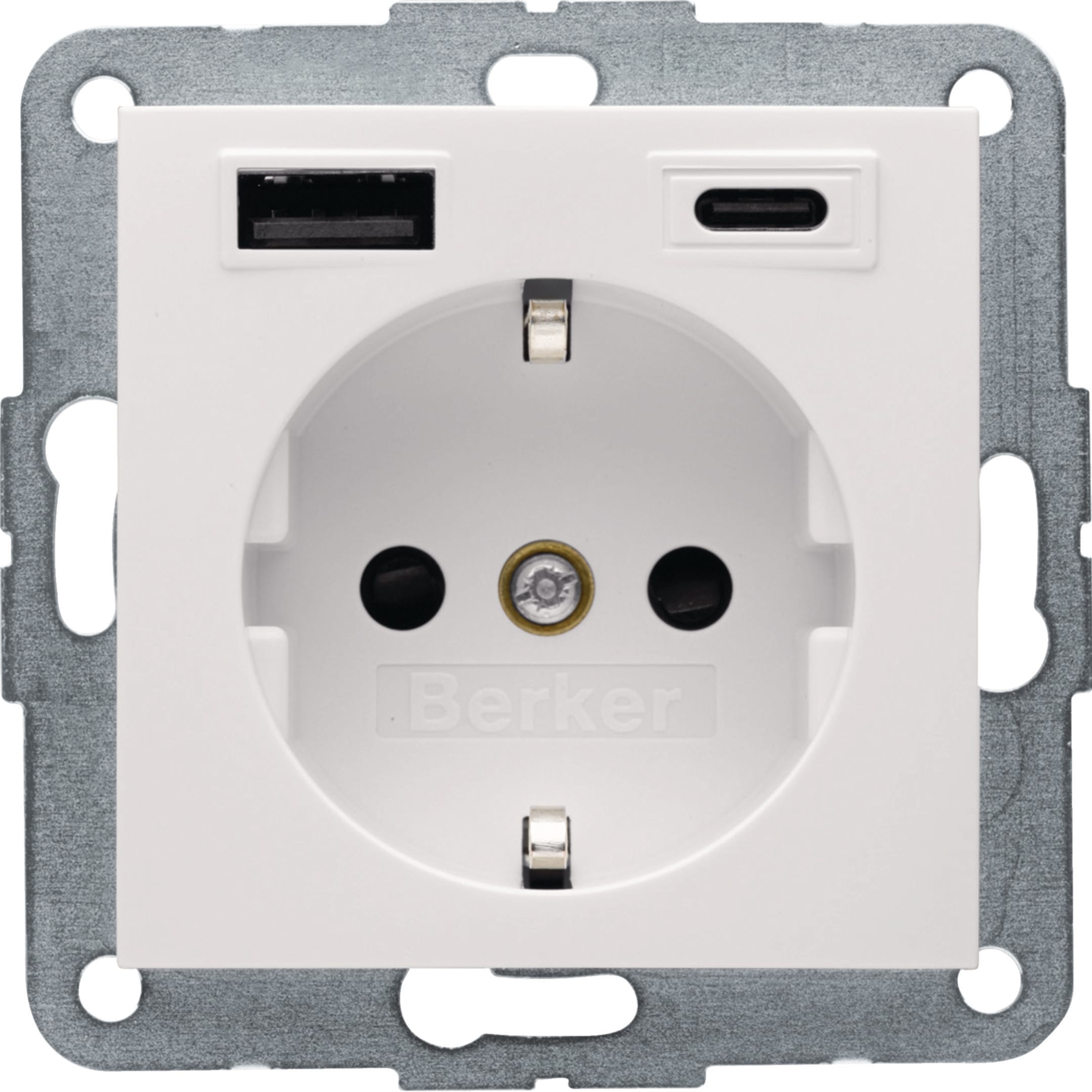 HAGER BOCCHIOTTI - PRESA SCHUKO/USB AC 20W PD S.1 BIA. LUC.