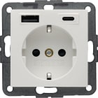 HAGER BOCCHIOTTI - PRESA SCHUKO/USB AC 20W PD S.1 BIA. POL.