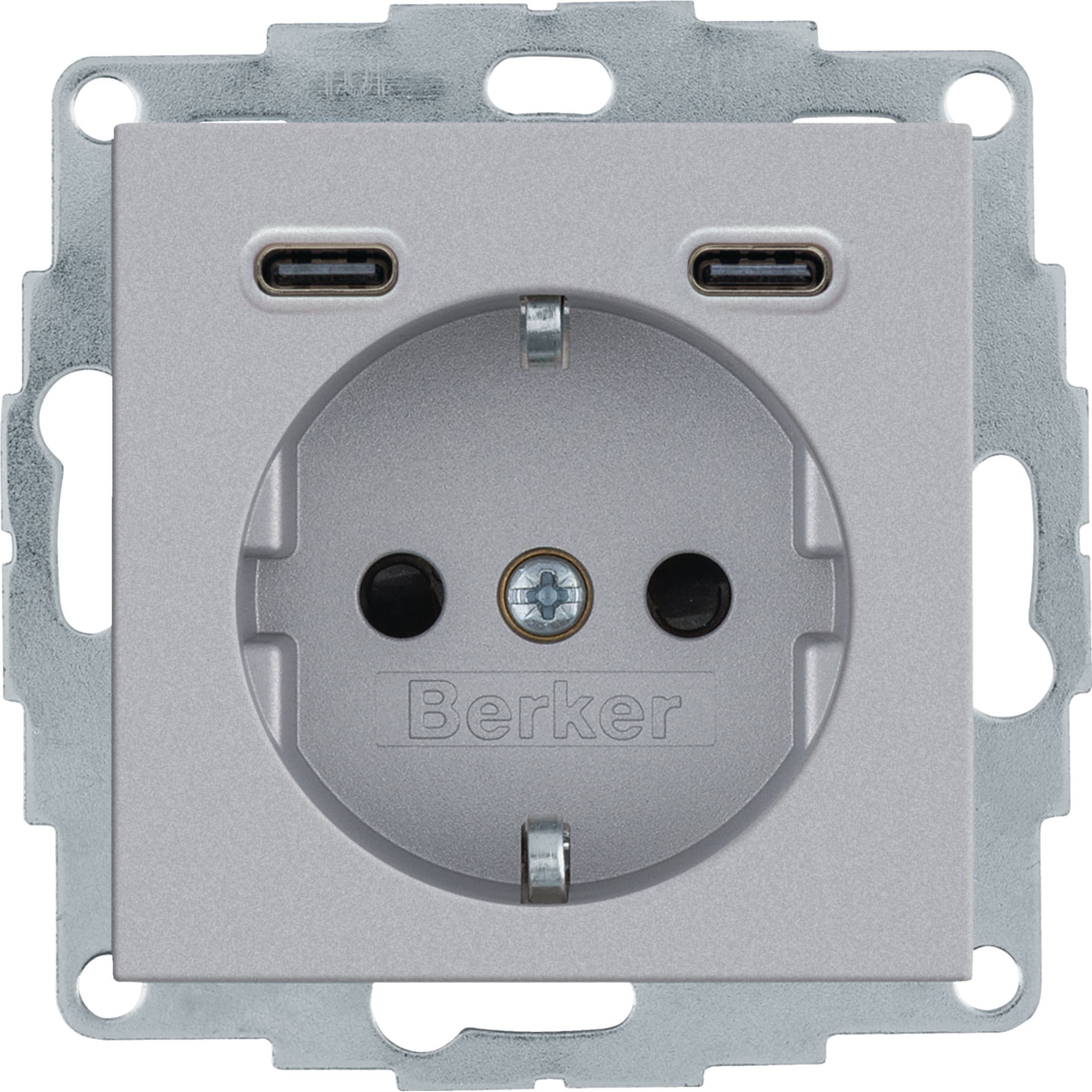 HAGER BOCCHIOTTI - PRESA SCHUKO/USB CC 20W PD B.3 ALU LACC