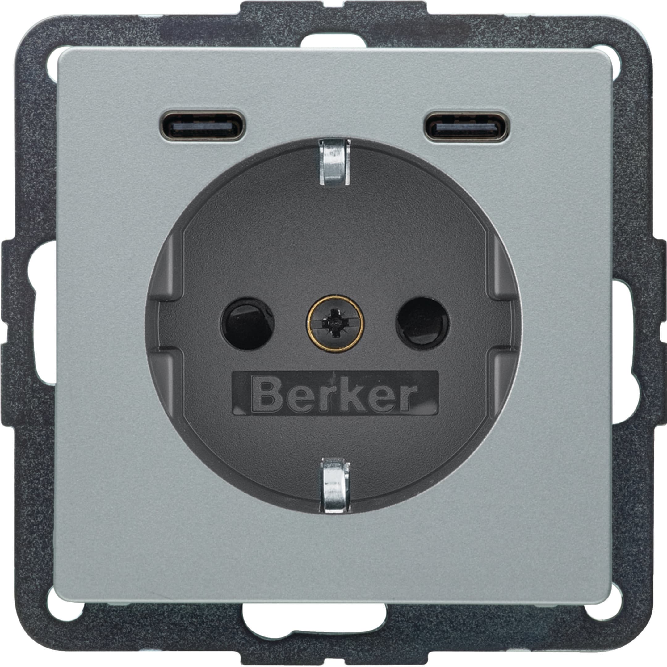 HAGER BOCCHIOTTI - PRESA SCHUKO/USB CC 20W PD Q.X ALU LACC