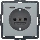 HAGER BOCCHIOTTI - PRESA SCHUKO/USB CC 20W PD Q.X ALU LACC