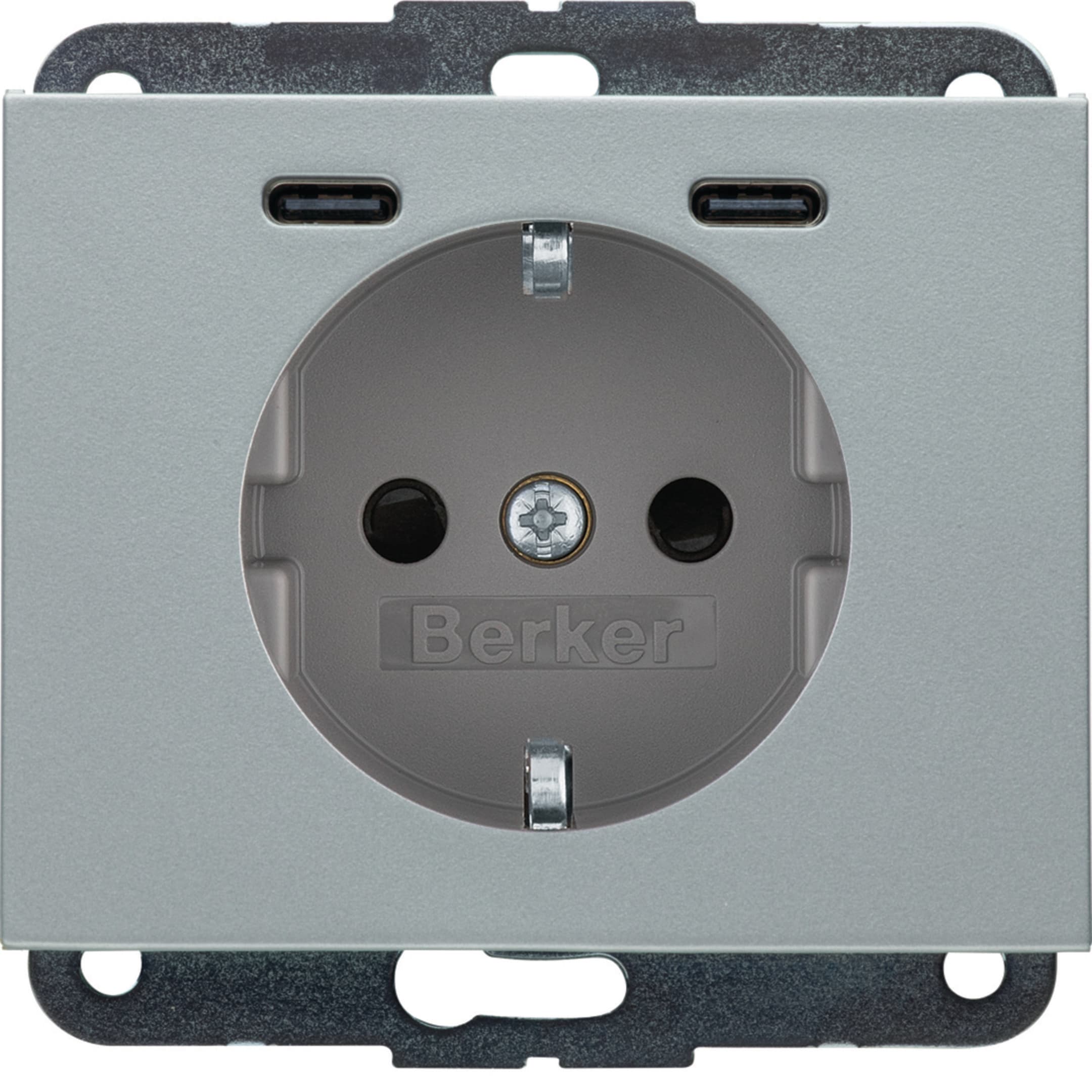 HAGER BOCCHIOTTI - PRESA SCHUKO/USB CC 20W PD K.X ALU LACC.