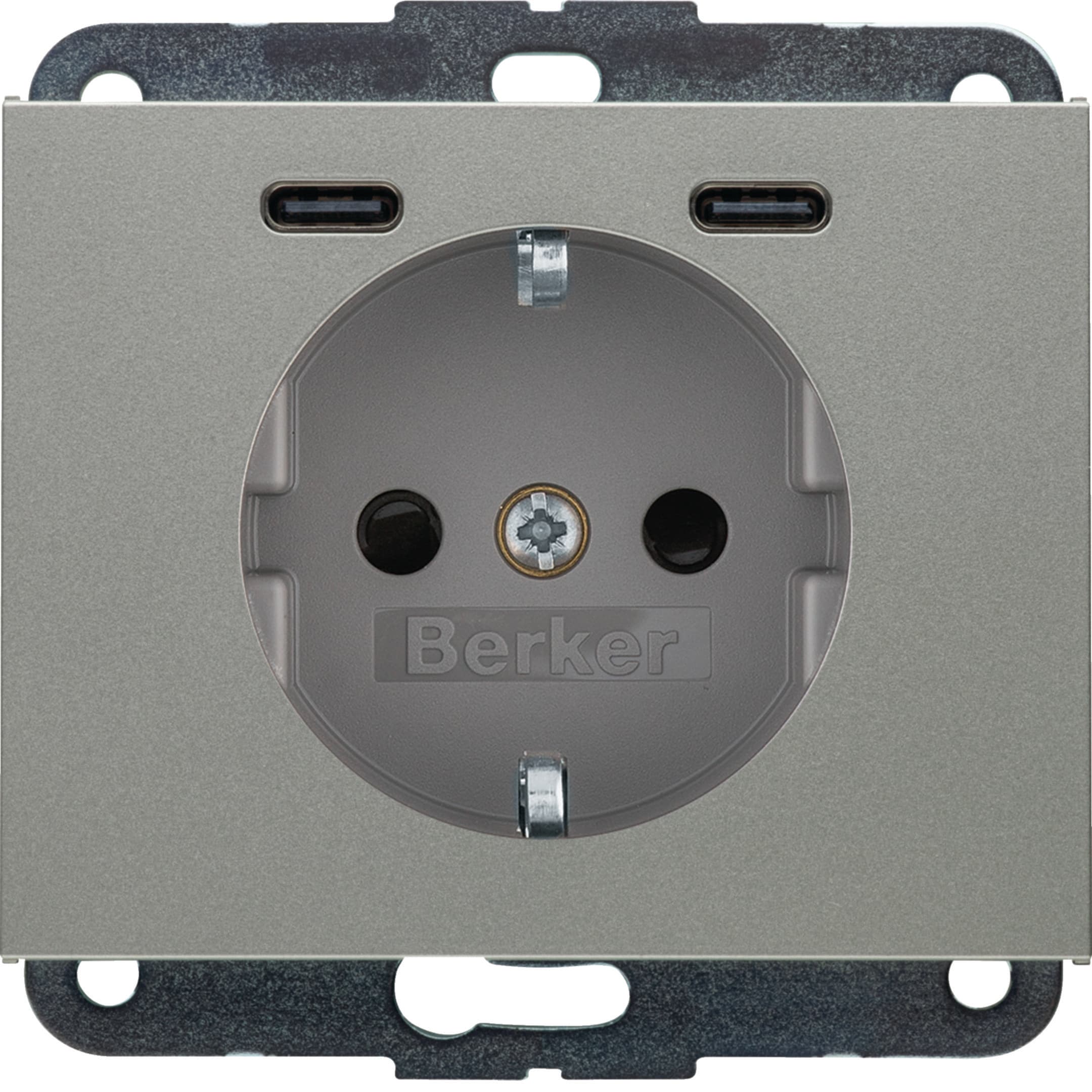 HAGER BOCCHIOTTI - PRESA SCHUKO/USB CC 20W PD K.X INOX LACC