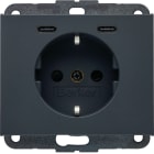 HAGER BOCCHIOTTI - PRESA SCHUKO/USB CC 20W PD K.X ANTR.LACC