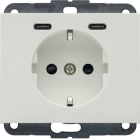 HAGER BOCCHIOTTI - PRESA SCHUKO/USB CC 20W PD K.X BIA.POL.