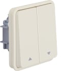 HAGER BOCCHIOTTI - Puls. doppio x venez. con Bilanc. doppio e simb freccia Serie W.1 bianco pol. op