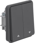 HAGER BOCCHIOTTI - Puls. doppio x venez. con Bilanc. doppio e simb freccia Serie W.1 grigio opac
