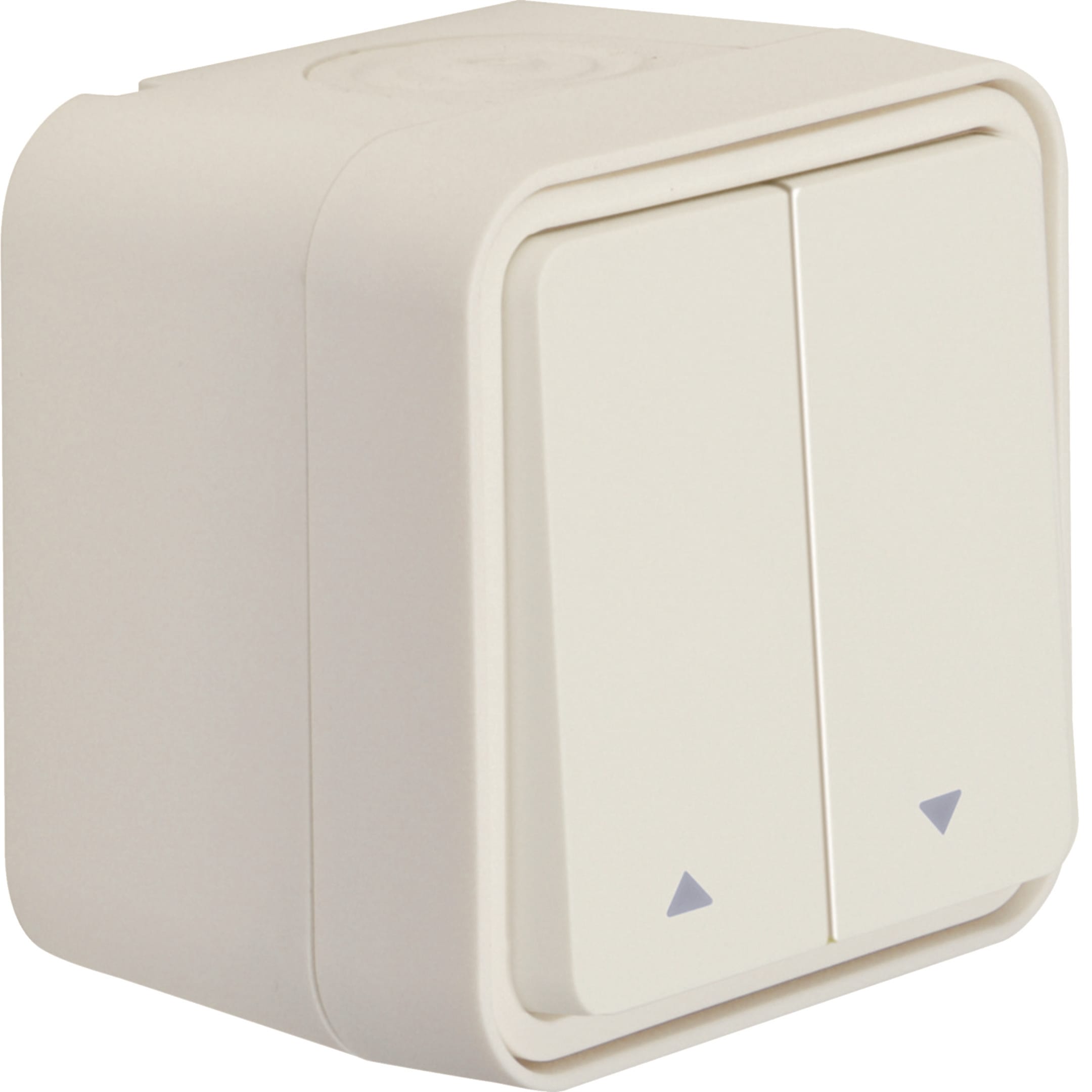 HAGER BOCCHIOTTI - Puls. doppio x venez. con simbolo freccia a parete Serie W.1 bianco pol. opac