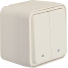 HAGER BOCCHIOTTI - Puls. doppio x venez. con simbolo freccia a parete Serie W.1 bianco pol. opac