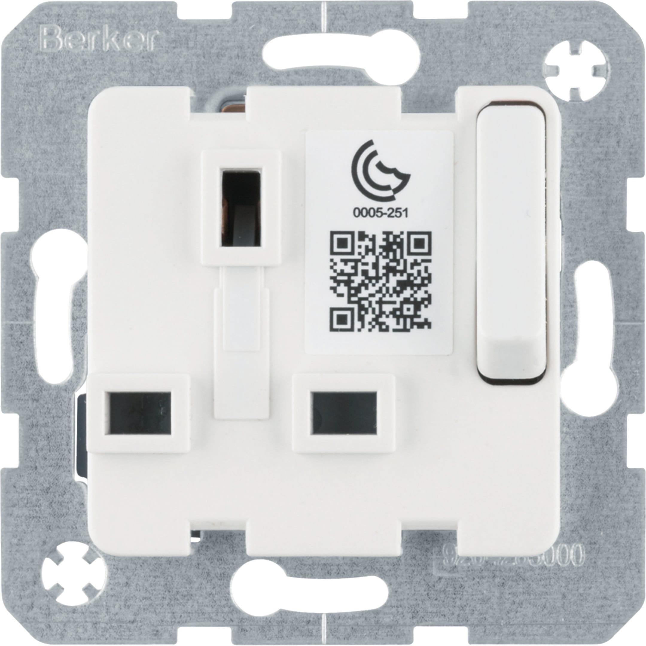 HAGER BOCCHIOTTI - Inserto portaprese con terra, BRITISH STANDARD disinseribile bianco pol. luc.