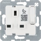 HAGER BOCCHIOTTI - Inserto portaprese con terra, BRITISH STANDARD disinseribile bianco pol. luc.