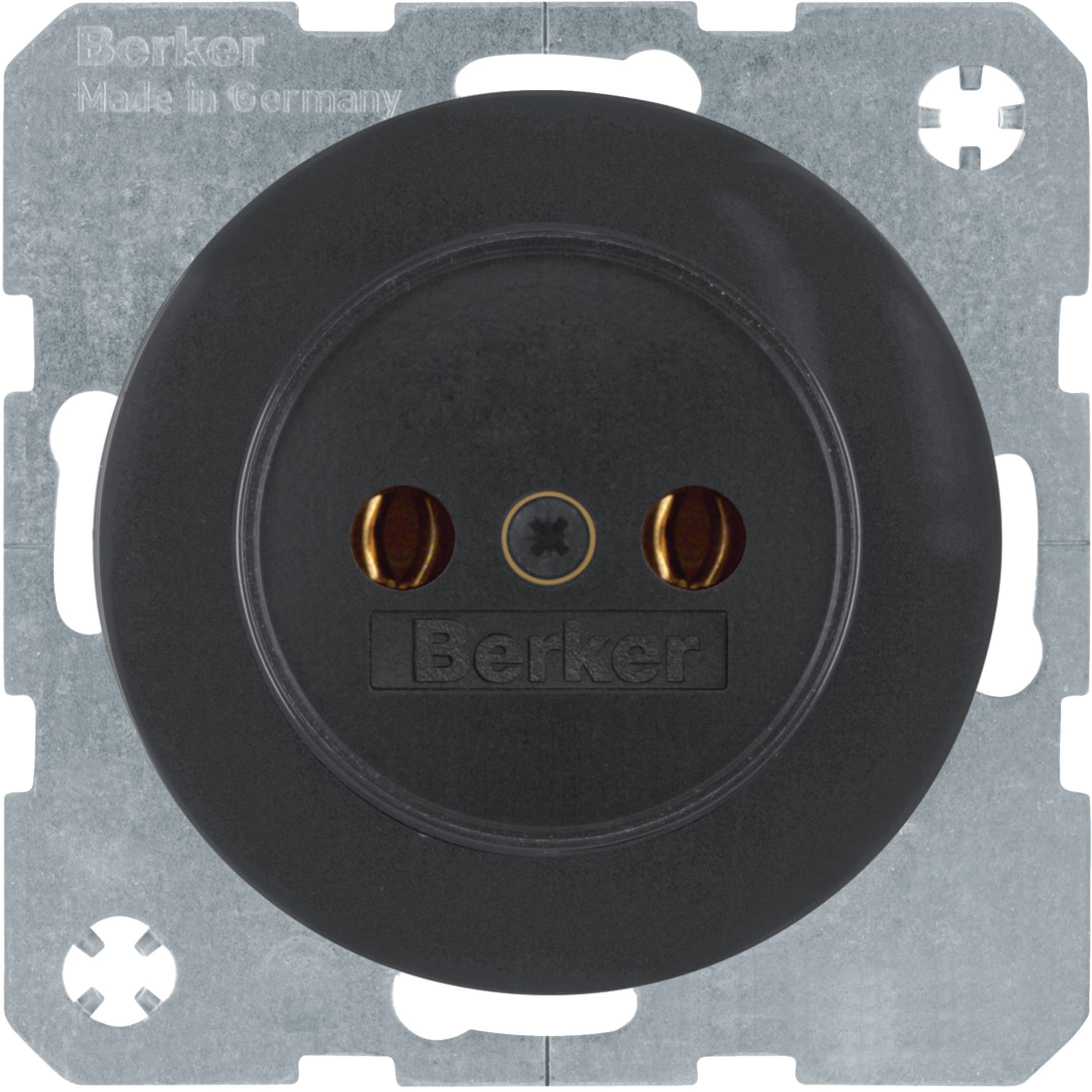HAGER BOCCHIOTTI - Presa senza messa a terra Berker R.1/R.3 nero lucido