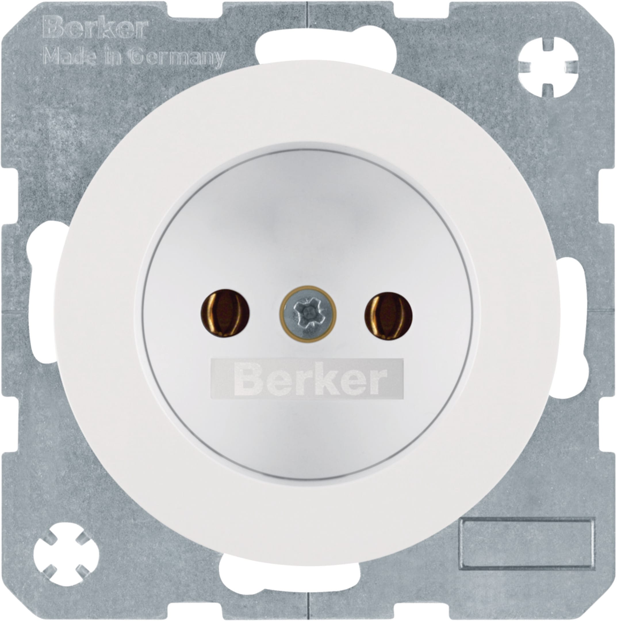 HAGER BOCCHIOTTI - Presa senza messa a terra Berker R.1/R.3 bianco polare lucido