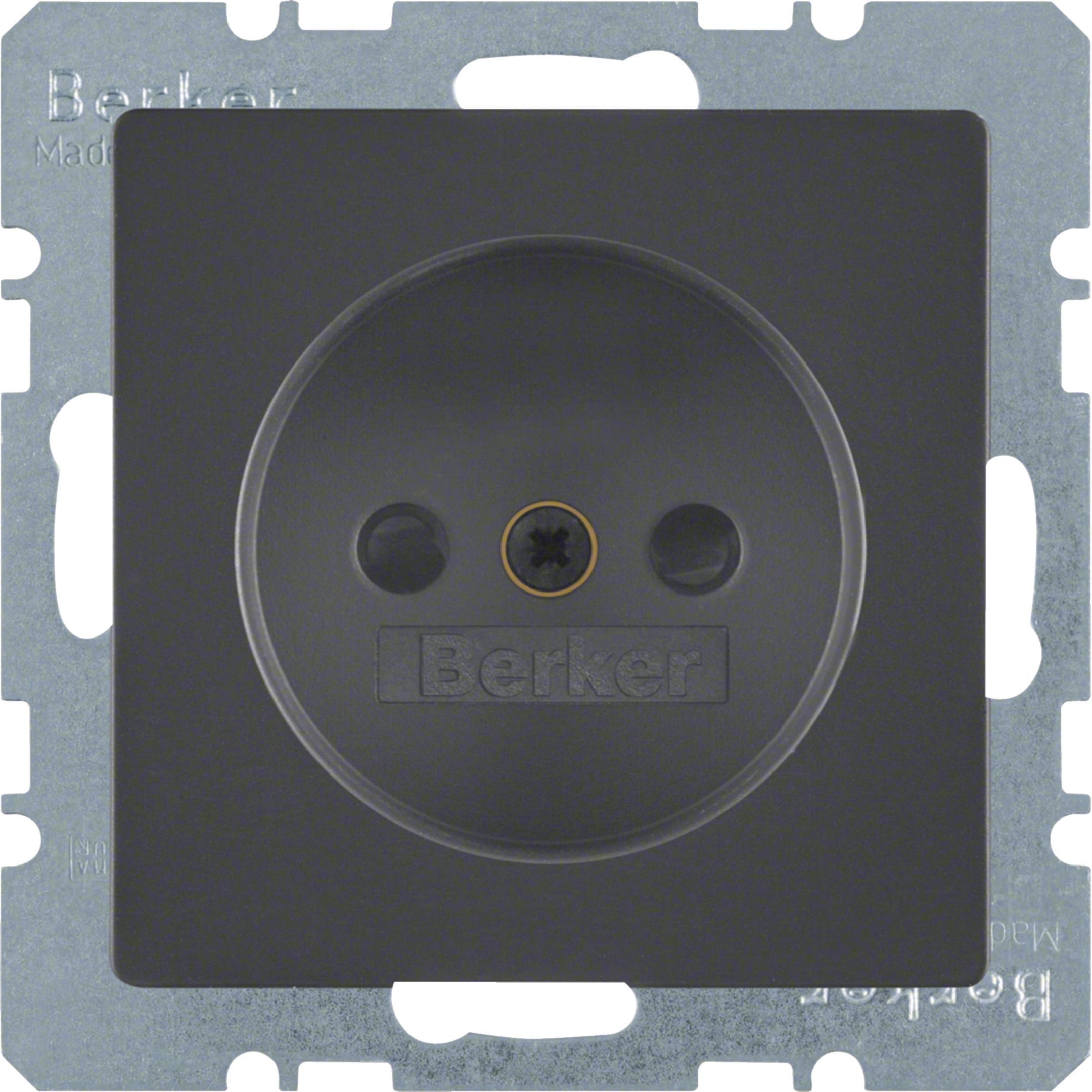 HAGER BOCCHIOTTI - Presa senza messa a terra Berker Q.1/Q.3 antracite velluto, verniciato