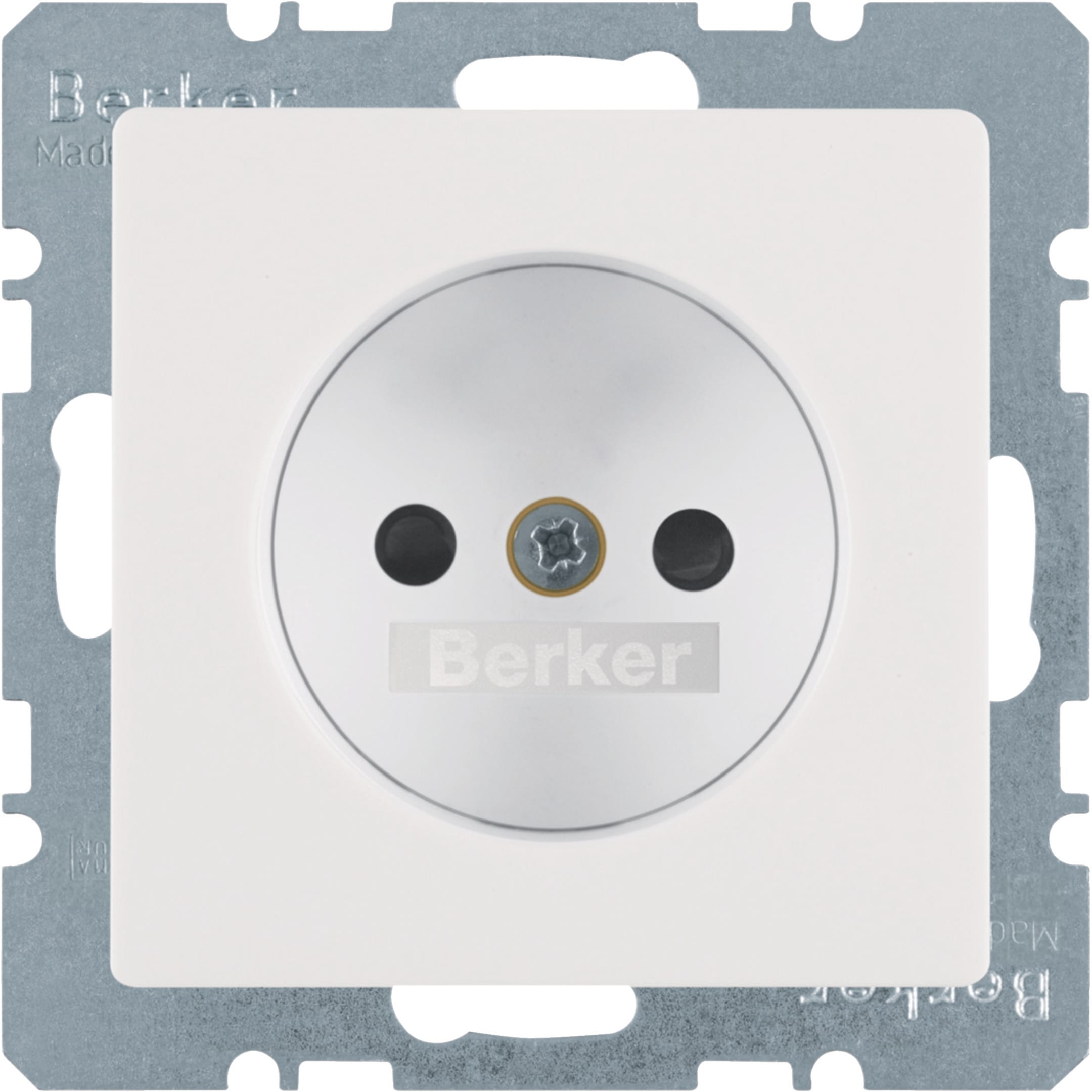 HAGER BOCCHIOTTI - Presa senza messa a terra Berker Q.1/Q.3 bianco polare velluto