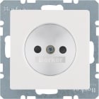 HAGER BOCCHIOTTI - Presa senza messa a terra Berker Q.1/Q.3 bianco polare velluto