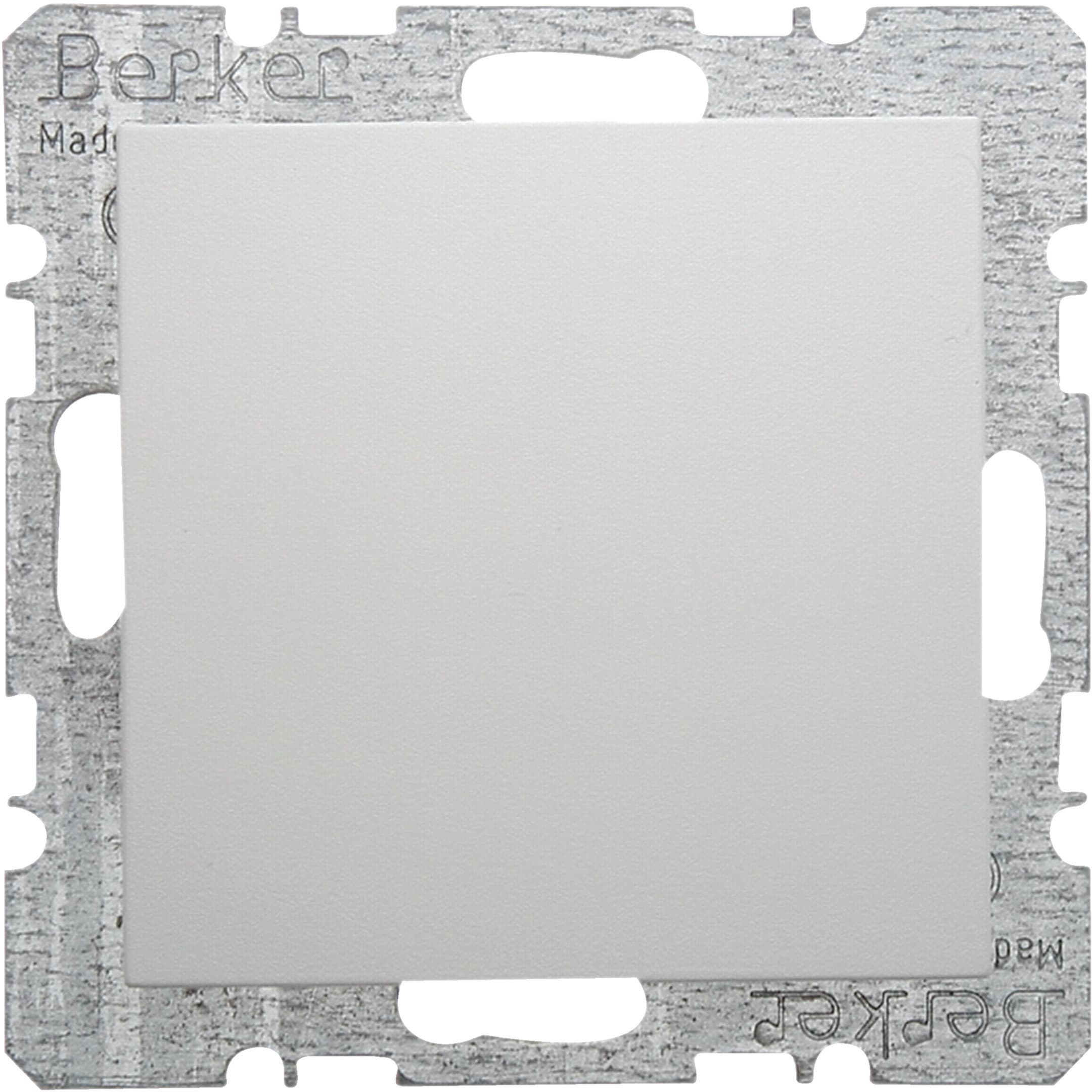 HAGER BOCCHIOTTI - Inserto cieco + pezzo c.le, attacco e graffe Serie S.1/B.3/B.7 bianco pol. luc.