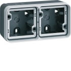 HAGER BOCCHIOTTI - Scatola doppia orizzontale, con cornice a parete W.1 grigio/grigio chiaro opaco