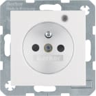 HAGER BOCCHIOTTI - Presa con spinotto di terra e LED di controllo Serie S.1/B.3/B.7 bianc pol. opac