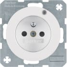 HAGER BOCCHIOTTI - Presa con spinotto di terra e LED di controllo Serie R.1/R.3 bianco pol. luc.