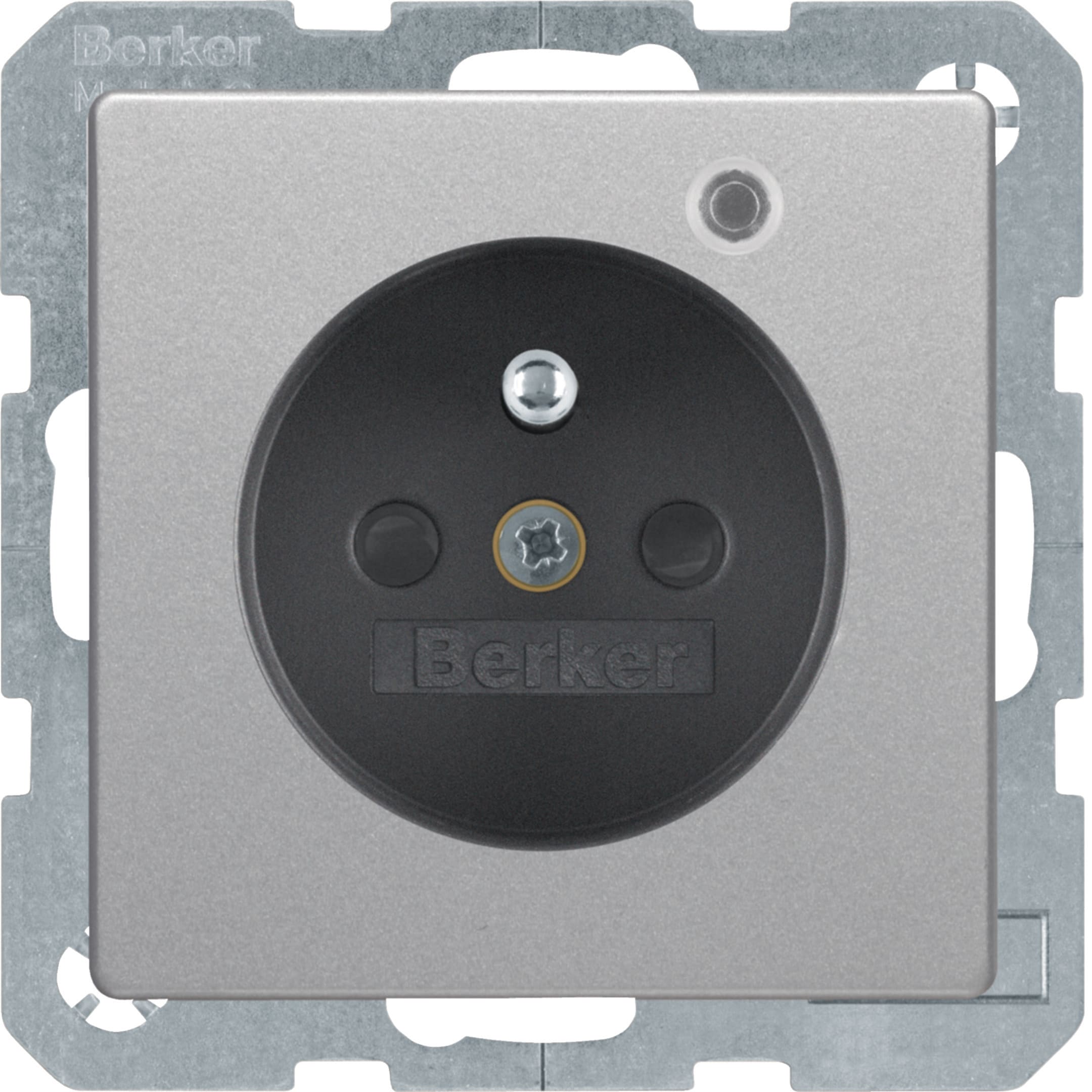 HAGER BOCCHIOTTI - Presa con spinotto di terra e LED di controllo Serie Q.1/Q.3 alu vellut, vern.