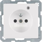 HAGER BOCCHIOTTI - Presa con spinotto di terra e LED di controllo Serie Q.1/Q.3 bianc polare vellut