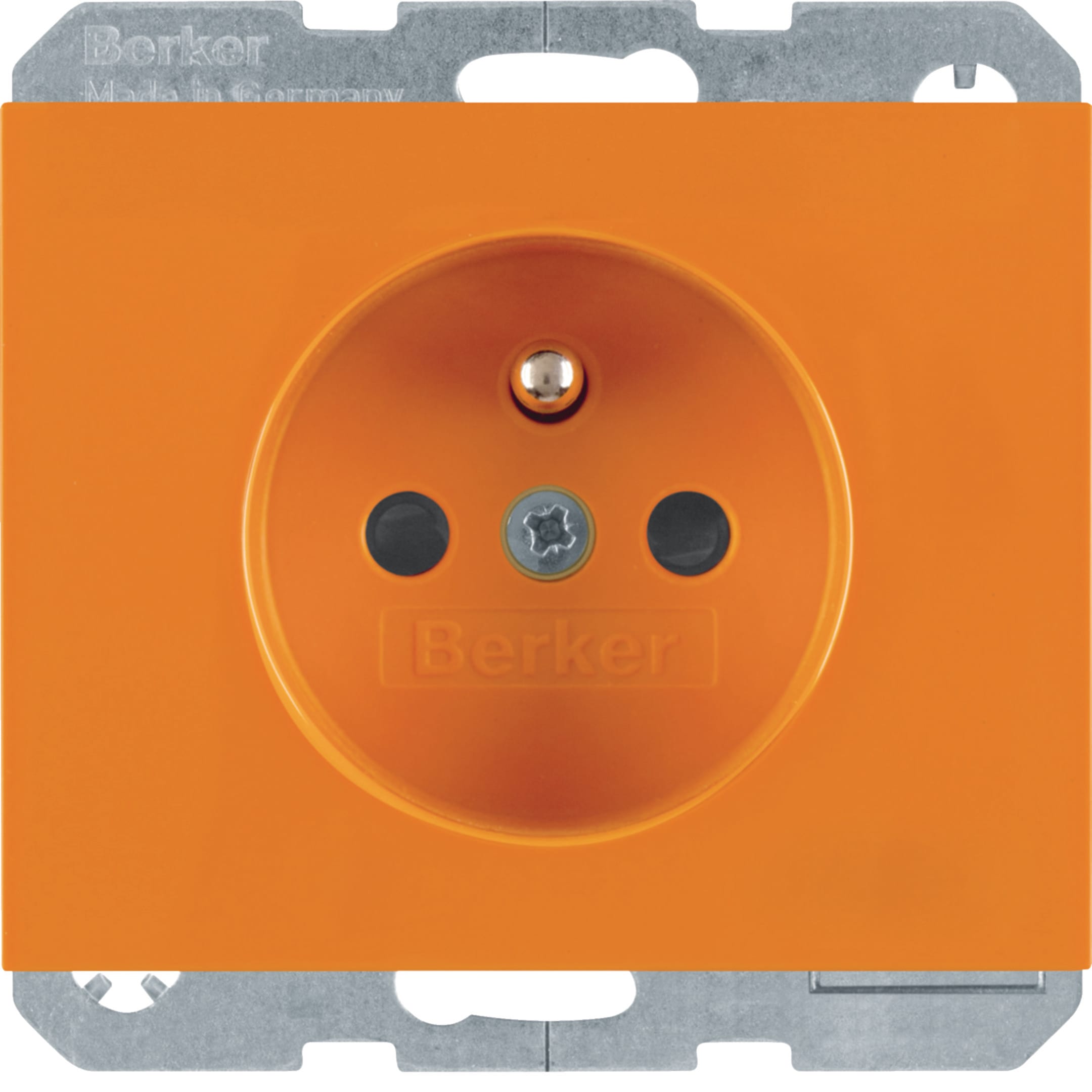 HAGER BOCCHIOTTI - Presa con spinotto messa a terra e LED di controllo Berker K.1 arancione lucido