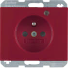 HAGER BOCCHIOTTI - Presa con spinotto di messa a terra e LED di controllo Berker K.1 rosso lucido