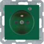 HAGER BOCCHIOTTI - Presa con spinotto di messa a terra e LED di controllo S.1/B.3/B.7 verde lucido