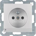 HAGER BOCCHIOTTI - Presa con spinotto di messa a terra e luce di orientamento a LED B.7 alu opaco