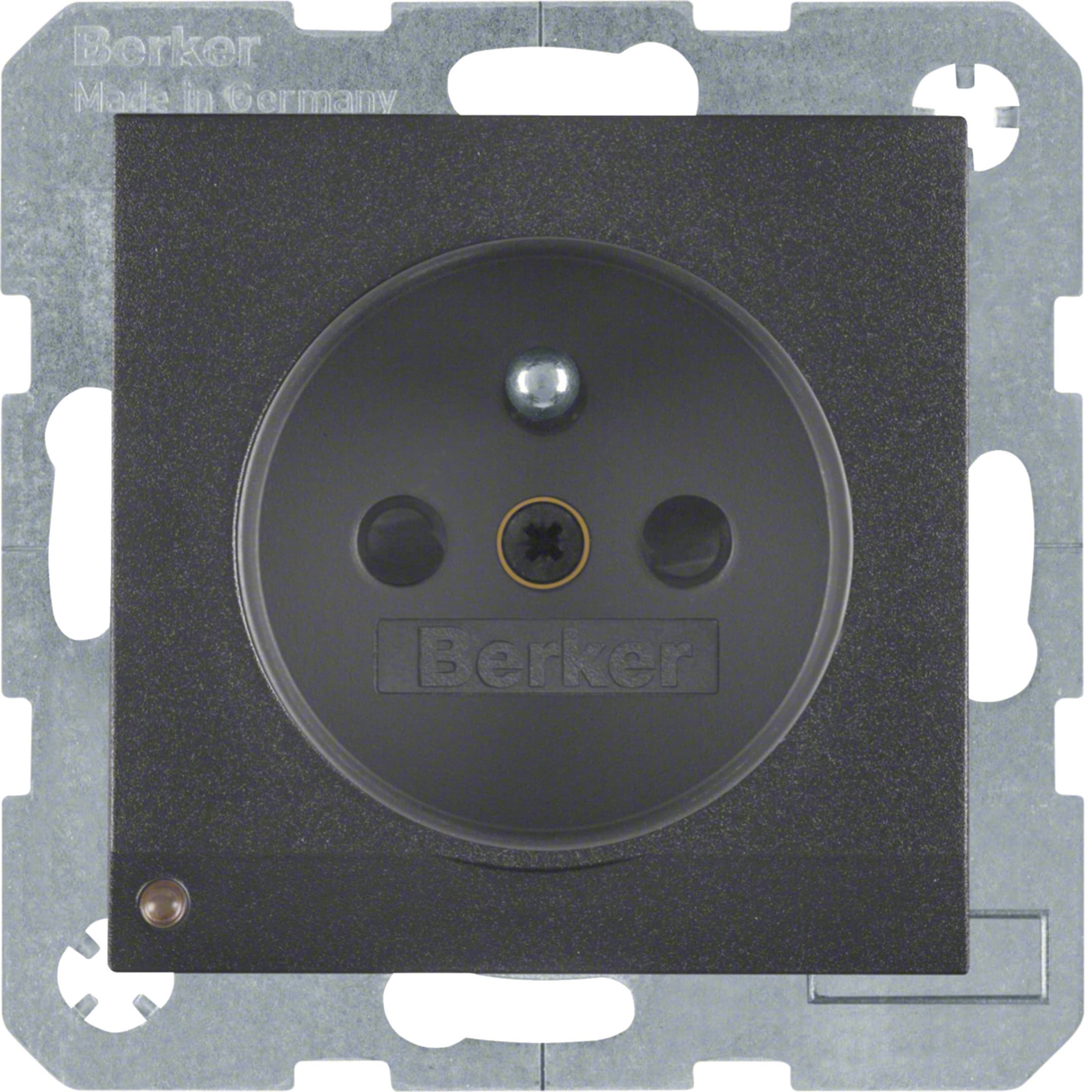 HAGER BOCCHIOTTI - Presa con spinotto x terra + LED orientamento Serie B.3/B.7 antrac.opaco
