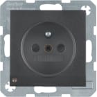 HAGER BOCCHIOTTI - Presa con spinotto x terra + LED orientamento Serie B.3/B.7 antrac.opaco