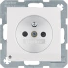 HAGER BOCCHIOTTI - Presa con spinotto x terra + LED orientamento Serie S.1/B.3/B.7 bianco pol. opac