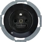 HAGER BOCCHIOTTI - Presa con spinotto x terra + LED orientamento Serie R.1/R.3 nero lucido
