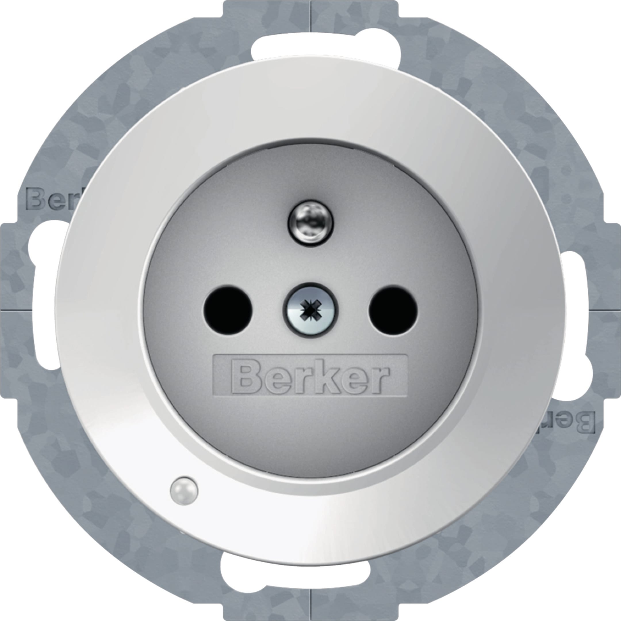 HAGER BOCCHIOTTI - Presa con spinotto x terra + LED orientamento Serie R.1/R.3 bianco pol. luc.