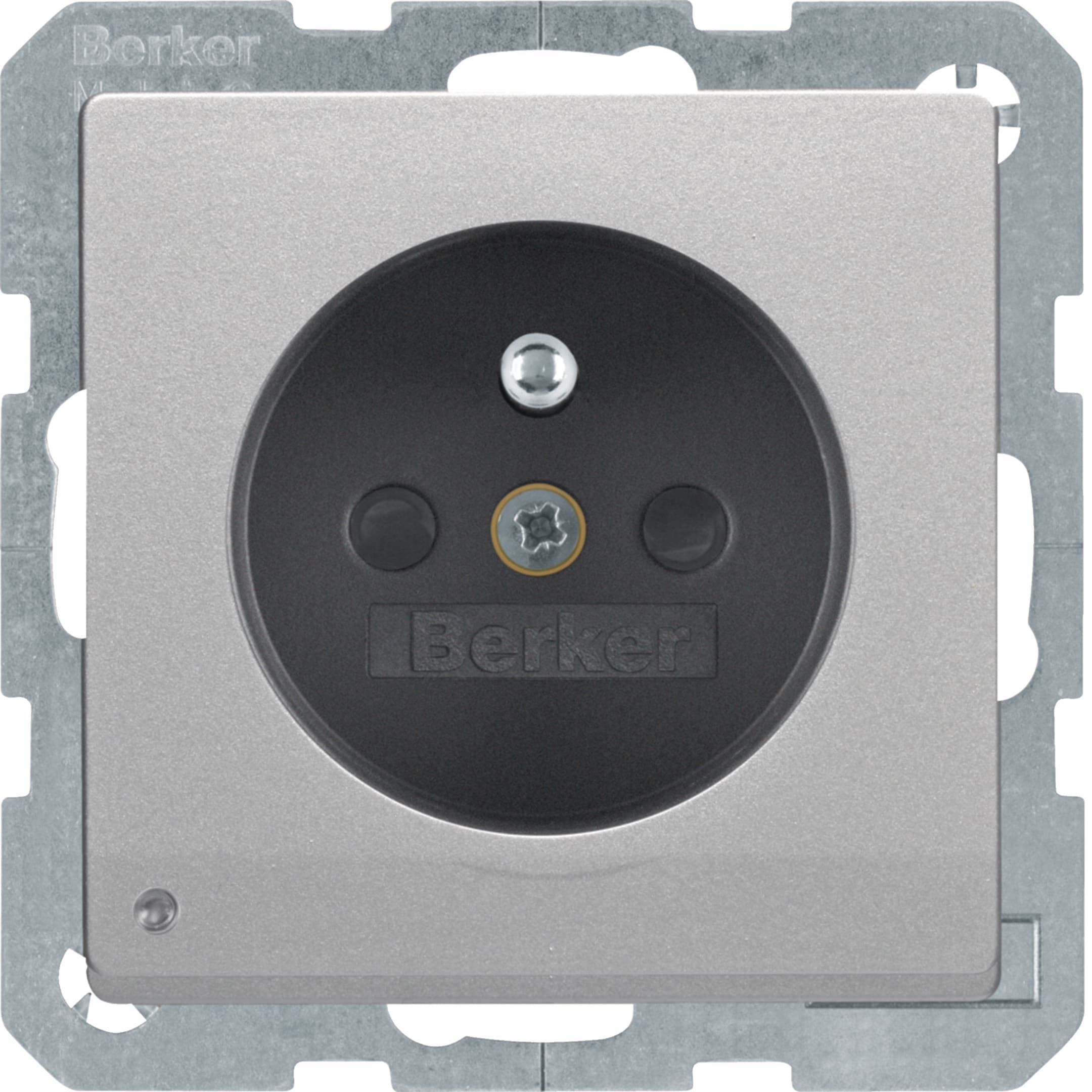 HAGER BOCCHIOTTI - Presa con spinotto x terra + LED orientamento Serie Q.1/Q.3 alu vellut, vern.