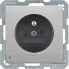 HAGER BOCCHIOTTI - Presa con spinotto x terra + LED orientamento Serie Q.1/Q.3 alu vellut, vern.