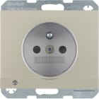HAGER BOCCHIOTTI - Presa con spinotto x terra + LED orientamento Serie K.5 acciaio inox opac, vern.