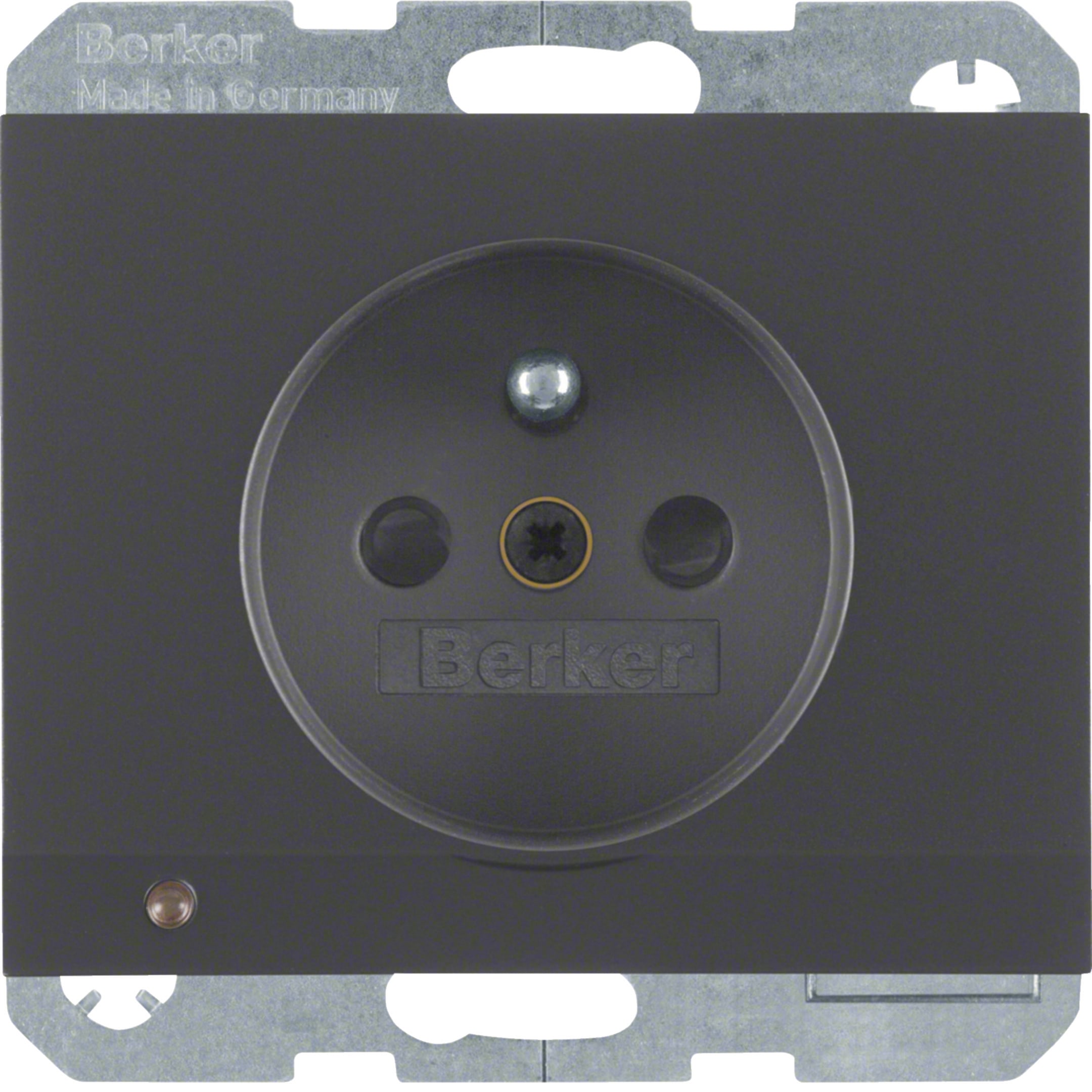 HAGER BOCCHIOTTI - Presa con spinotto x terra + LED orientamento Serie K.1 antrac.opaco