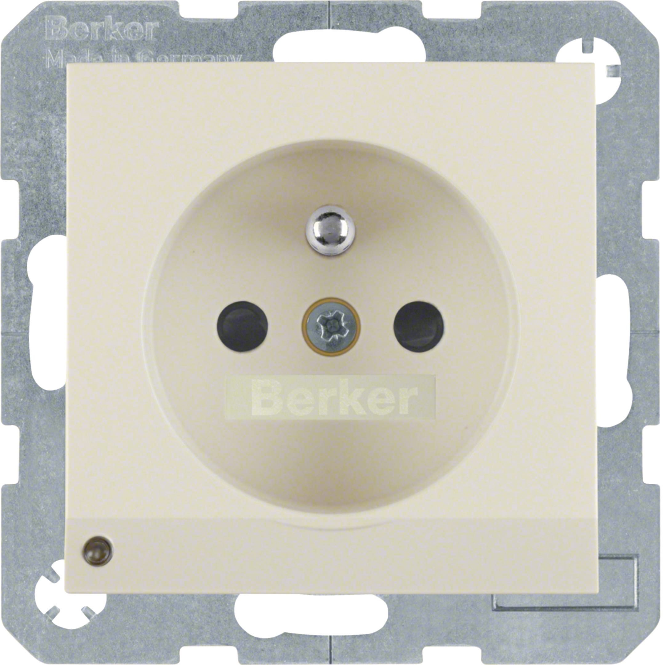 HAGER BOCCHIOTTI - Presa con spinotto x terra + LED orientamento Serie S.1 bianco Luc.