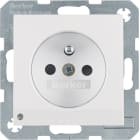 HAGER BOCCHIOTTI - Presa con spinotto x terra + LED orientamento Serie S.1/B.3/B.7 bianco pol. luc.