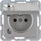 HAGER BOCCHIOTTI - Presa con spinotto di terra e coperchio con chiave opposte Q.1/Q.3 allum. vellut