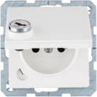 HAGER BOCCHIOTTI - Presa con spinotto terra e coperchio con chiave Q.1/Q.3 bianco pol. vellut