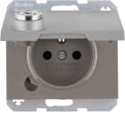 HAGER BOCCHIOTTI - Presa con spinotto terra e coperchio con chiave K.1 allum. opac laccato