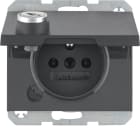 HAGER BOCCHIOTTI - Presa con spinotto terra e coperchio con chiave K.1 antrac.opac
