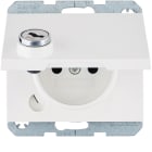 HAGER BOCCHIOTTI - Presa con spinotto terra e coperchio con chiave K.1 bianco pol. luc.